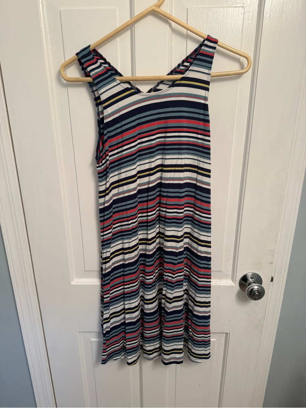 Hollister Striped Tank Dress in Navy, White, Light Blue & Red